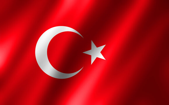 3D rendering of the waving flag  Turkey