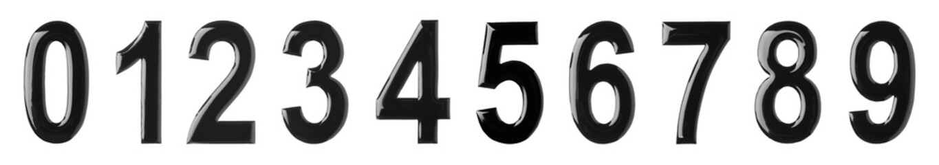 Digits from 0 to 9 made of melted chocolate on white background. Banner design