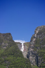 Waterfalls from the cloud at West Brook pond, Gros Morne National Park, Newfoundland, Canada