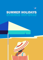 Summer holidays vector poster background
