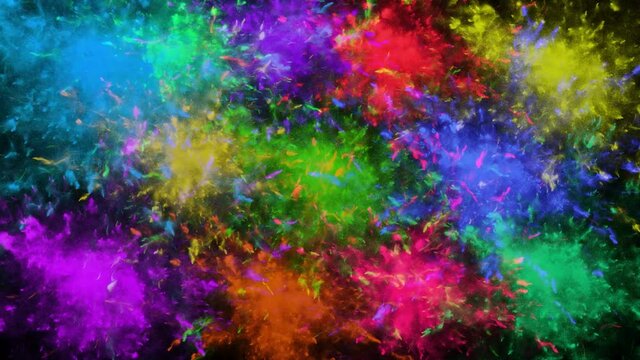 Colorful footage with bright fireworks