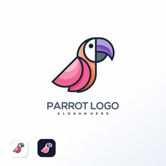 Obraz premium parrot logo template ready to use