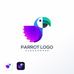 parrot logo template ready to use © lelevien