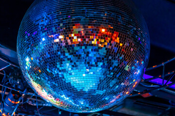 Disco mirror ball at the night club
