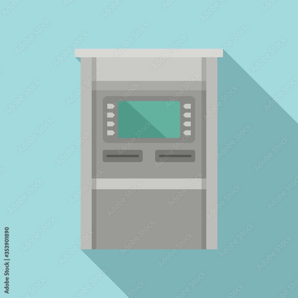 Aufkleber atm terminal icon. flat illustration of atm terminal vector icon for web design