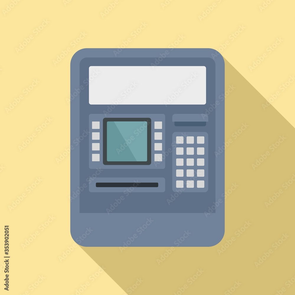 Poster insert atm card icon. flat illustration of insert atm card vector icon for web design