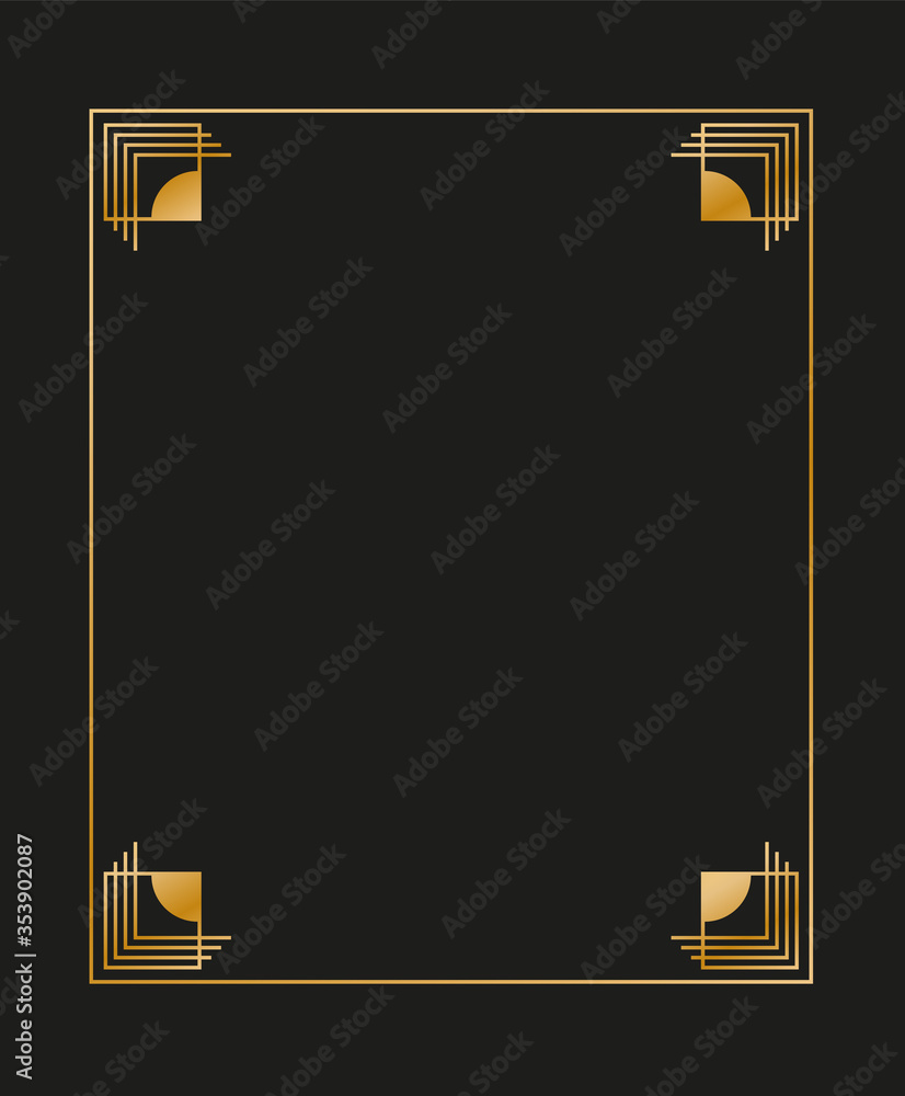 Poster vector illustration of art deco borders and frames. creative pattern in the style of the 1920s for y