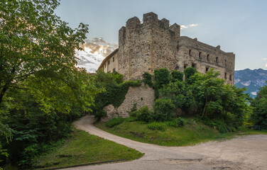Fototapeta na wymiar Monreale Castle in San Michele all'adige, Adige Valley - northern Italy - Konigsberg medieval castle