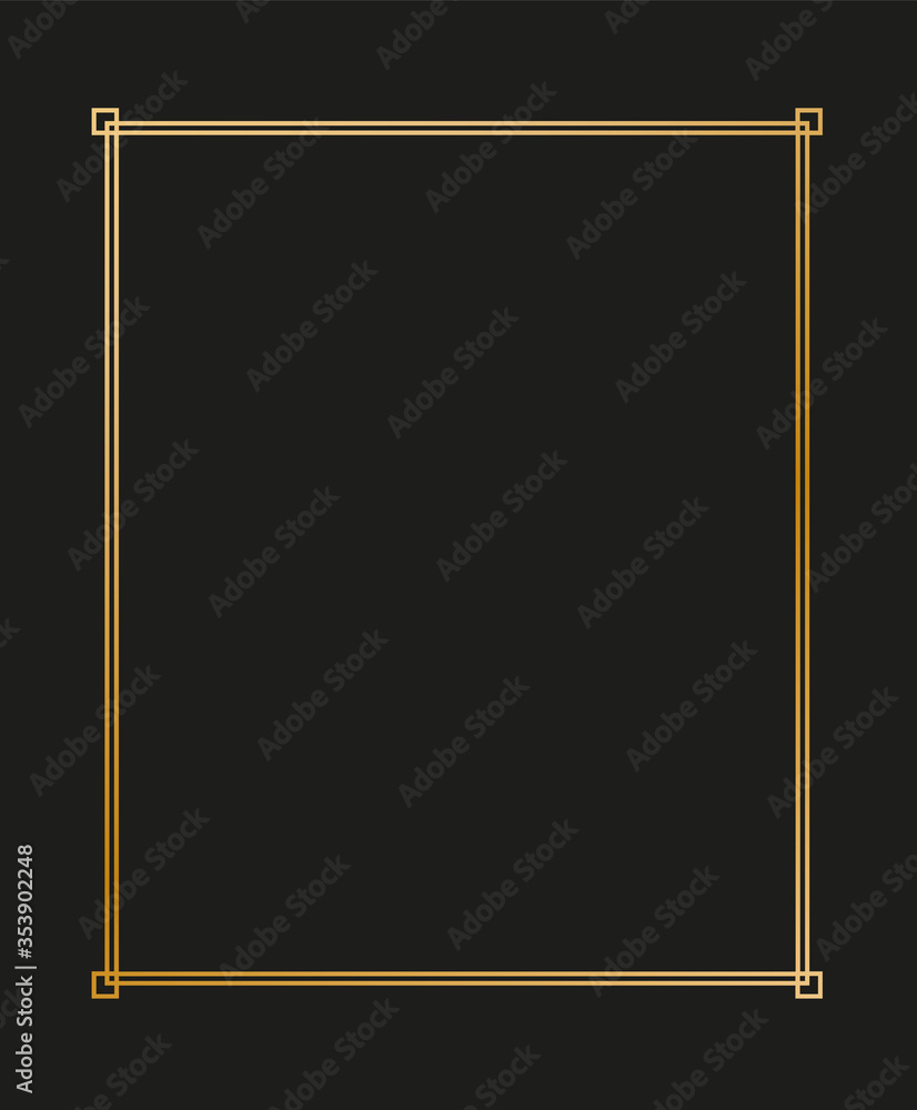 Poster vector illustration of art deco borders and frames. creative pattern in the style of the 1920s for y