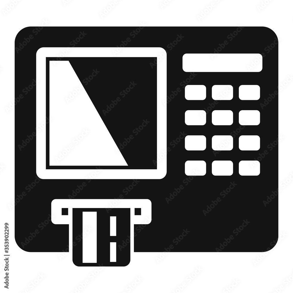 Poster atm icon. simple illustration of atm vector icon for web design isolated on white background