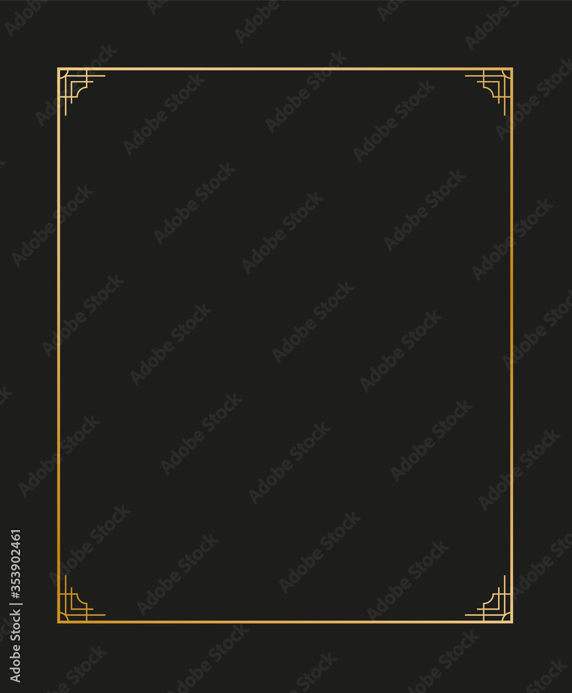 Poster vector illustration of art deco borders and frames. creative pattern in the style of the 1920s for y