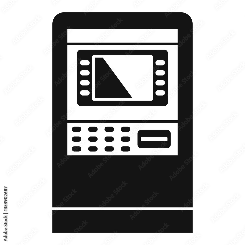 Poster customer atm icon. simple illustration of customer atm vector icon for web design isolated on white 