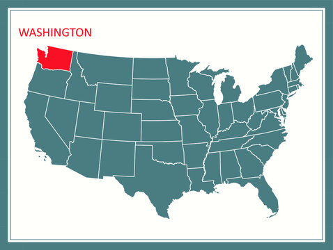 Geographic location of Washington state on USA map
