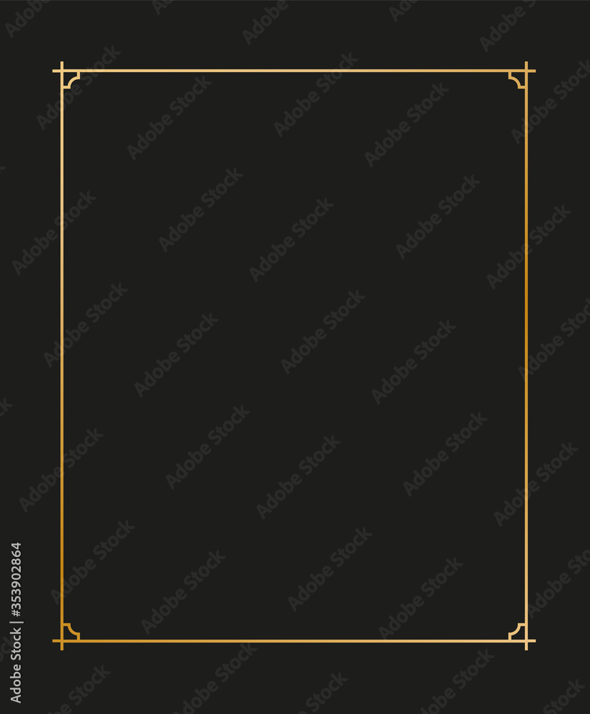 Poster vector illustration of art deco borders and frames. creative pattern in the style of the 1920s for y