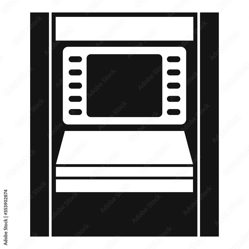 Poster atm modern chip icon. simple illustration of atm modern chip vector icon for web design isolated on 