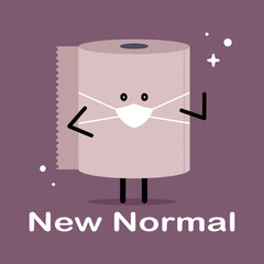 New normal concept, toilet paper vector illustration 