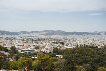 aerial view of athens taken from the top of hill