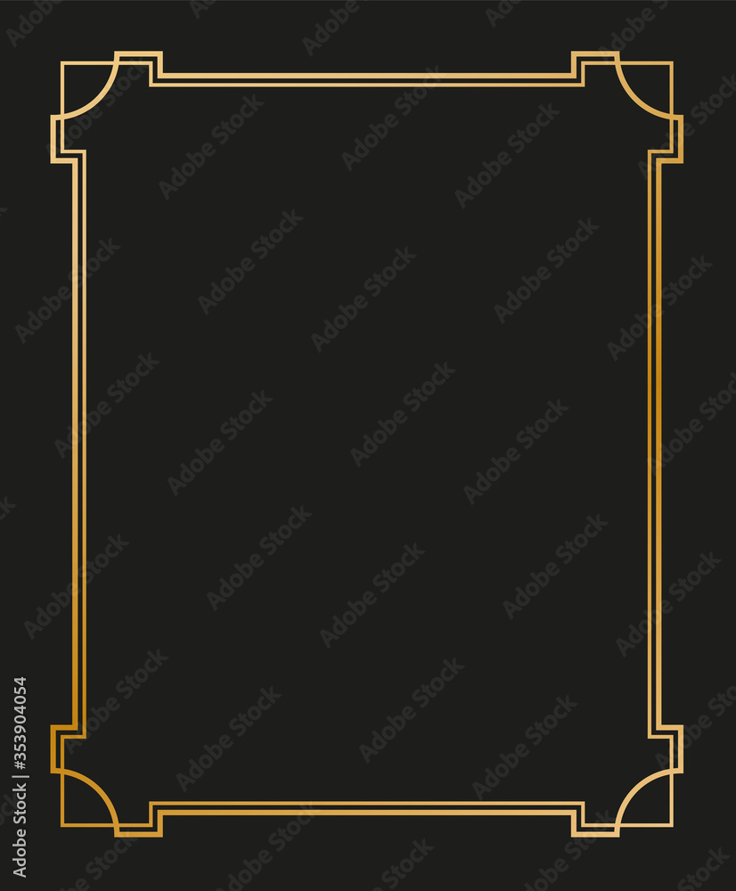 Poster vector illustration of art deco borders and frames. creative pattern in the style of the 1920s for y