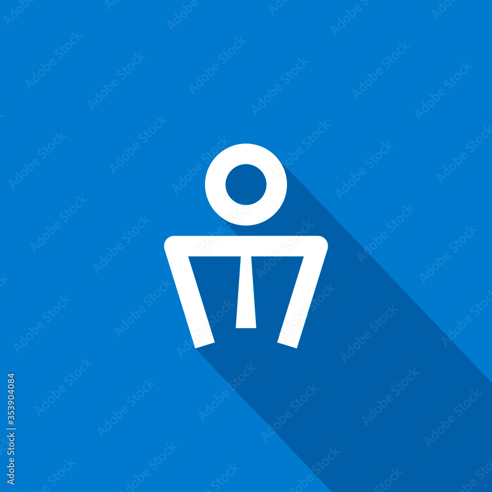 Poster businessman isolated minimal single flat linear icon for application and info-graphic. professional 