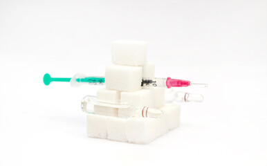 installation of diabetes-sugar and insulin syringes