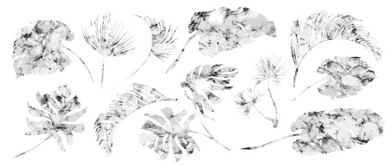 Palm leaves, gold, marble template, artistic covers design, colorful texture, modern backgrounds.Trendy pattern, graphic brochure. Luxury Vector illustration