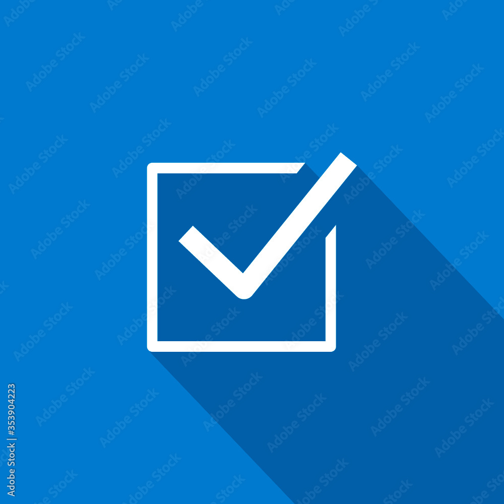 Poster check mark sign icon. tick okay accept valid icon button. check confirm icon. tick in circle sign. o