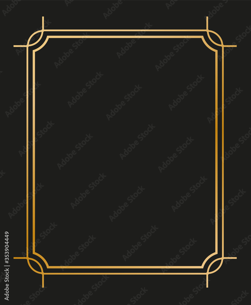 Poster vector illustration of art deco borders and frames. creative pattern in the style of the 1920s for y