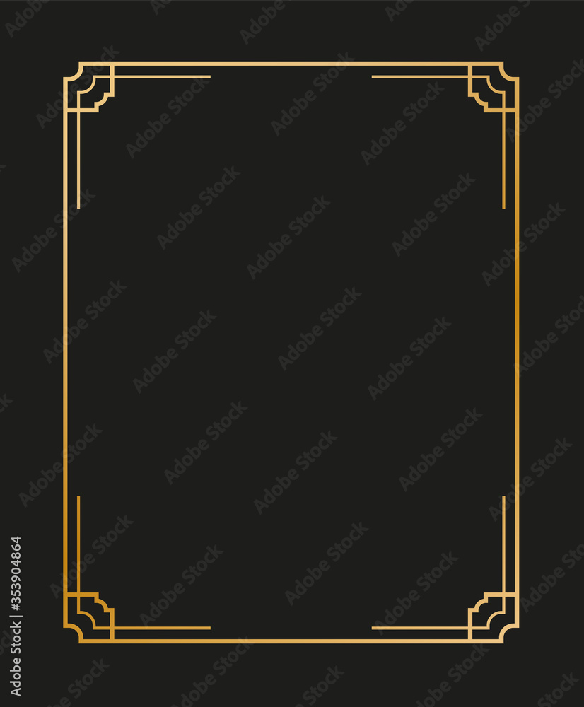 Poster vector illustration of art deco borders and frames. creative pattern in the style of the 1920s for y