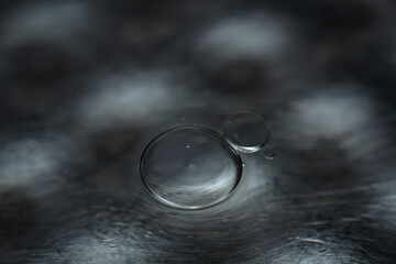 Floating cooking oil on the water surface