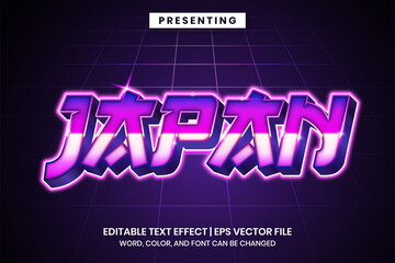 Japan - Retro futuristic editable text effect