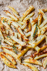 Homemade  Baked French Fries with salt