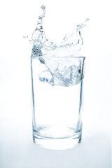Drink water pouring in to glass	