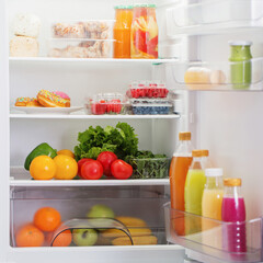  fridge with healthy food
