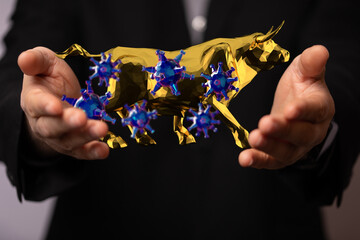 virus market economy digital 3d