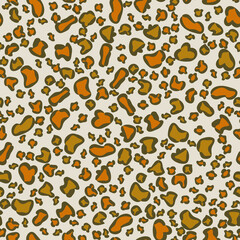 Animal print, leopard skin seamless pattern. Trendy colors