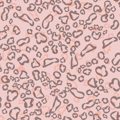 Animal print, leopard skin seamless pattern. Trendy colors