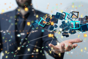 data code binary concept 3d