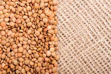 lentils close-up. green lentils. delicious lentils. lentil seeds