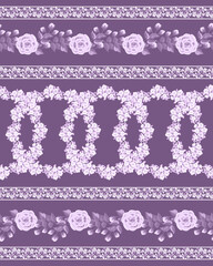 Cute plant border. Floral piece of garment print. Flower design for wallpapers, print, gift wrap and scrapbooking.