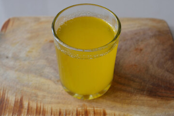 glass of ghee, clarified butter