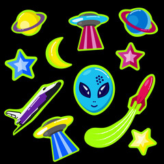 Space acids stickers