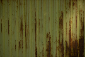 Texture of an rusty metal, painted in green color