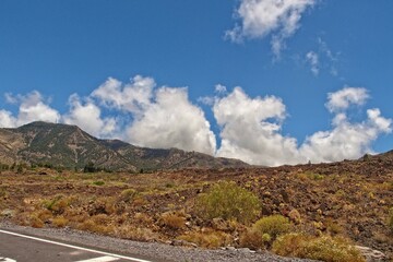calm mountain landscape around Teide on the Spanish Canary Island Tenerife