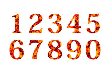 炎のデザインの数字