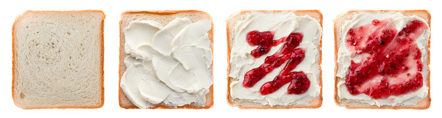 Canape with cottage cheese and jam