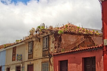 streets with historic buildings on the Spanish Canary Island Tenerife in the former capital of San...