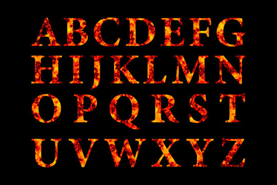 炎の大文字のアルファベット