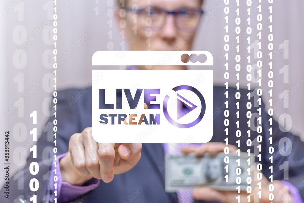 Poster live stream internet concept. web online video streaming broadcast technology.