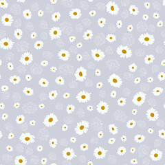 Seamless ditsy pattern in small cute wild flowers. Delicate bouquets. Ructic style millefleurs. Floral background for textile, wallpaper, pattern fills, covers, surface, print, wrap, scrapbooking, de