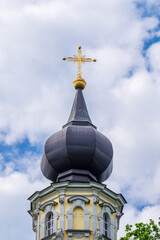 Fototapeta na wymiar The Church of the Savior (Khram Spasa Nerukotvornogo Obraza) in the Voronovo, Moscow built in 1762. Designed by architect Karl Blank on the order of Count Vorontsov in 
